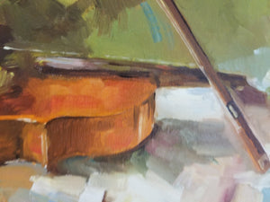 Violin. Original oil painting.