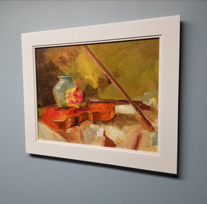 Violin. Original oil painting.