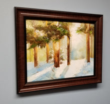 Load image into Gallery viewer, Winter landscape. Nature oil painting on canvas, original.
